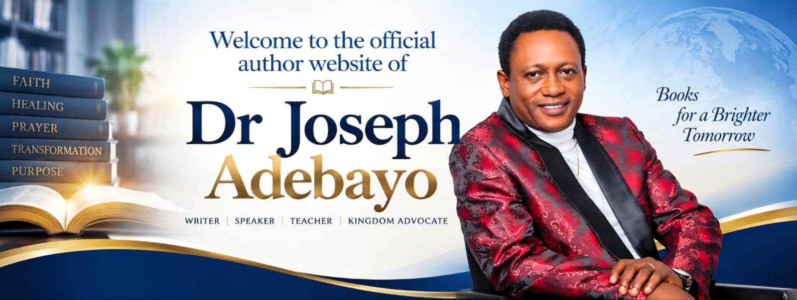 Banner for Dr Adebayo's author website